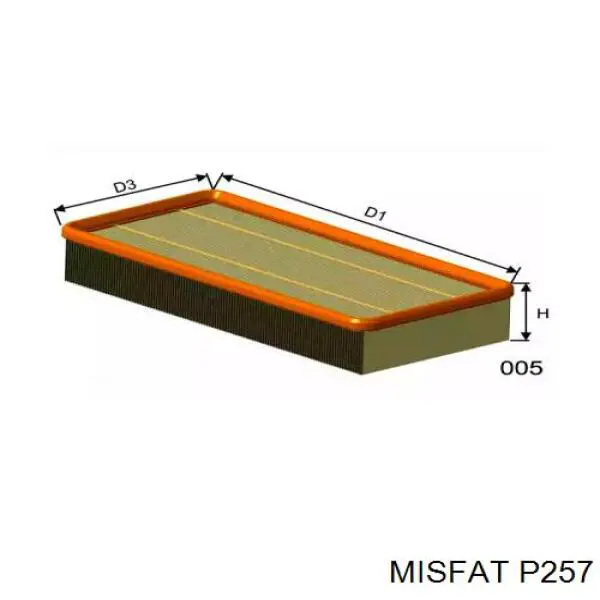 Filtro de aire P257 Misfat