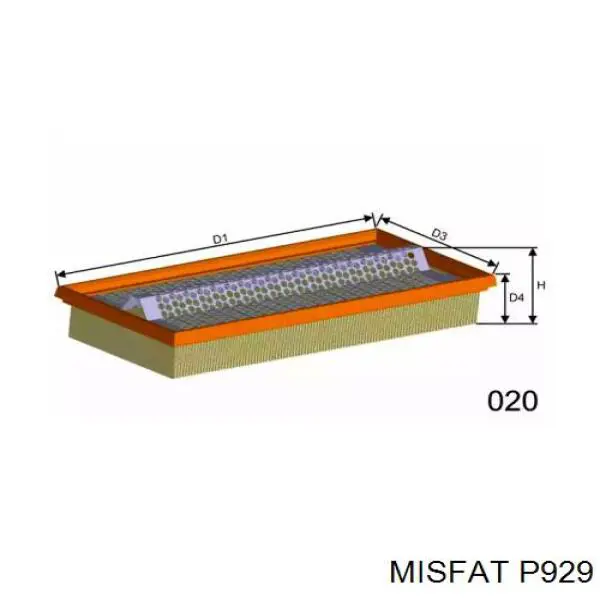P929 Misfat Filtro de aire de motor
