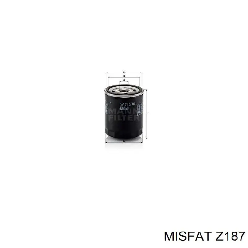 Z187 Misfat filtro de aceite