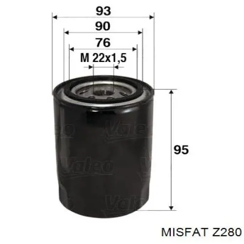 Z280 Misfat filtro de aceite