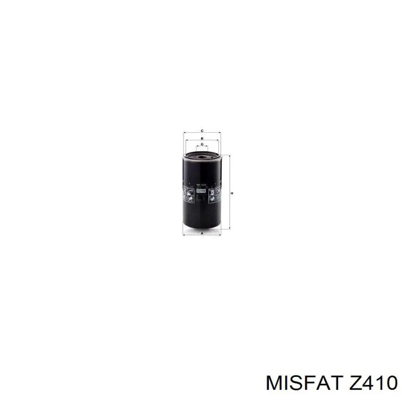 Z410 Misfat filtro de aceite