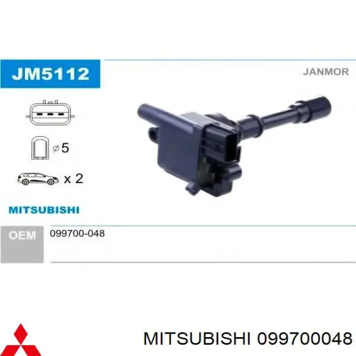 099700048 Mitsubishi Bobina de ignición