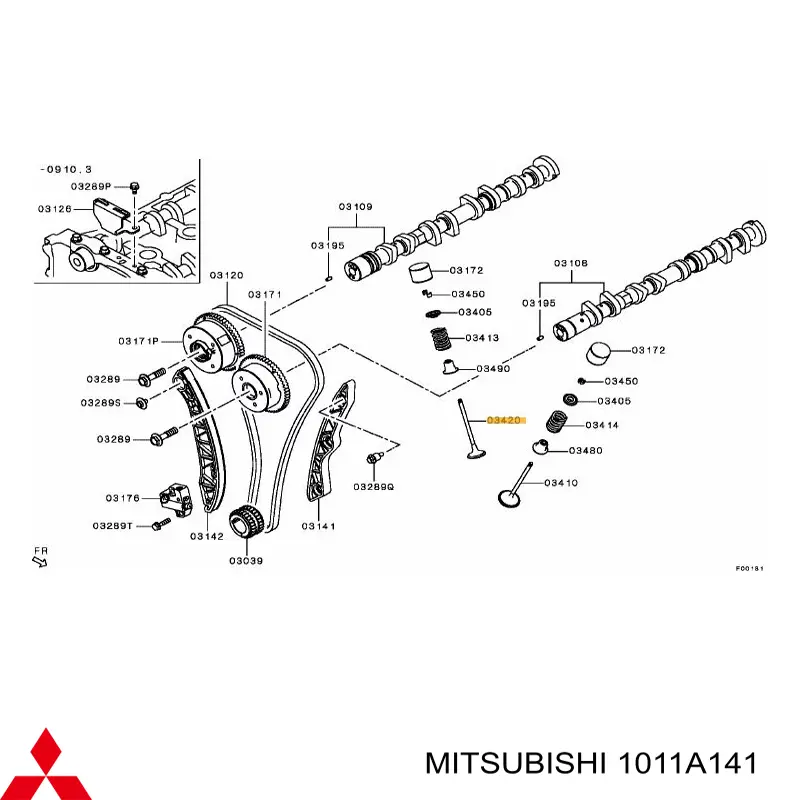 1011A141 Mitsubishi válvula de escape