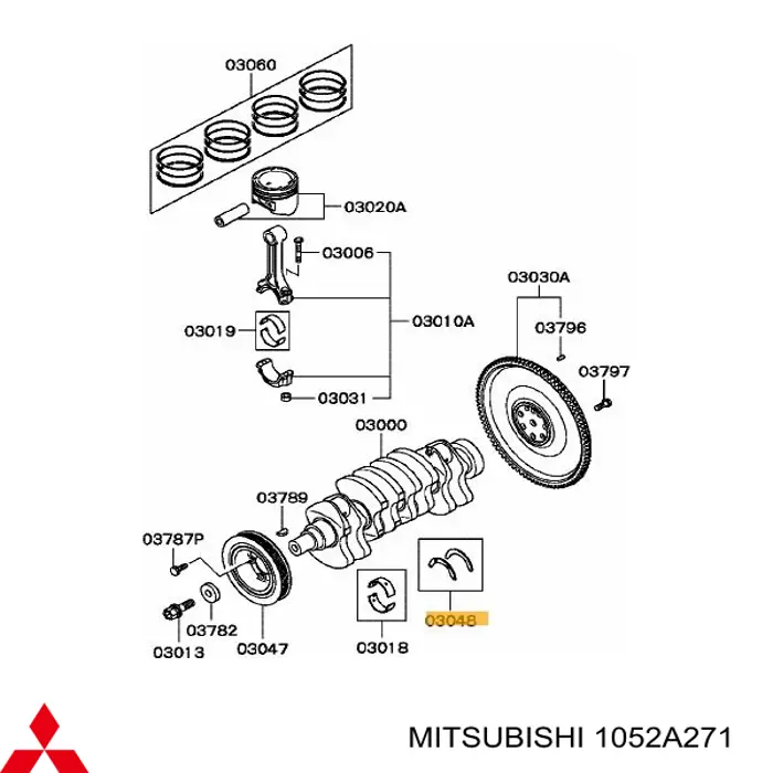 Comprar MD116890 Mitsubishi Arandela de empuje del cigüeñal