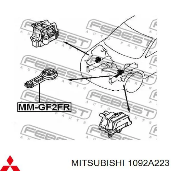 Soporte de motor delantero Mitsubishi 1092A223 precio, desde 67,43 EUR