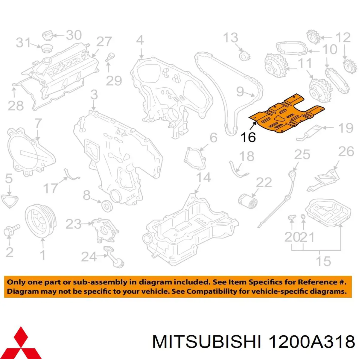 Comprar 1200A318 Mitsubishi Cárter de aceite inferior