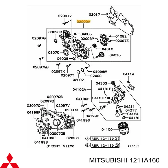 MD327450 Mitsubishi bomba de aceite