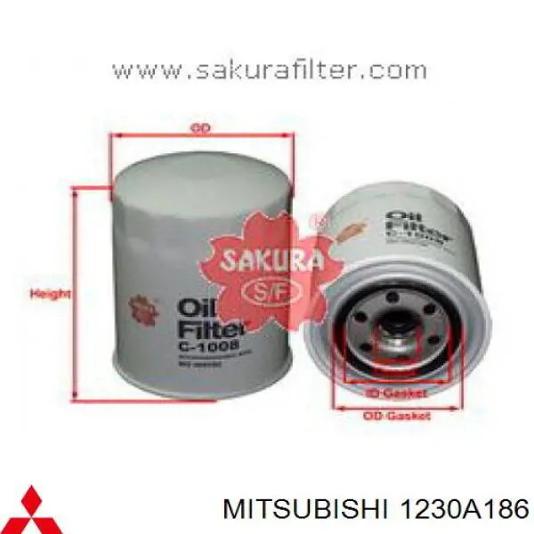 Filtro de aceite Mitsubishi 1230A186 precio, desde 8,64 EUR