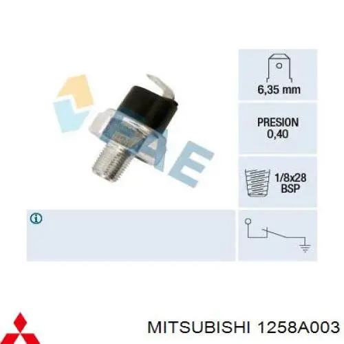 1258A003 Mitsubishi sensor de presión de aceite