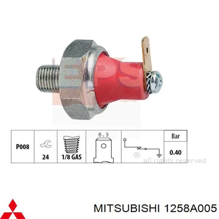 1258A005 Mitsubishi sensor de presión de aceite