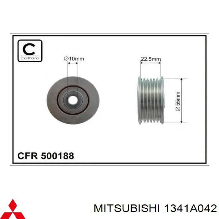 1341A042 Mitsubishi polea inversión / guía, correa poli v