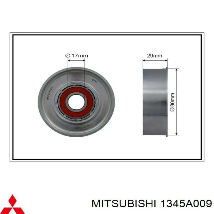 1345A009 Mitsubishi tensor de correa, correa poli v