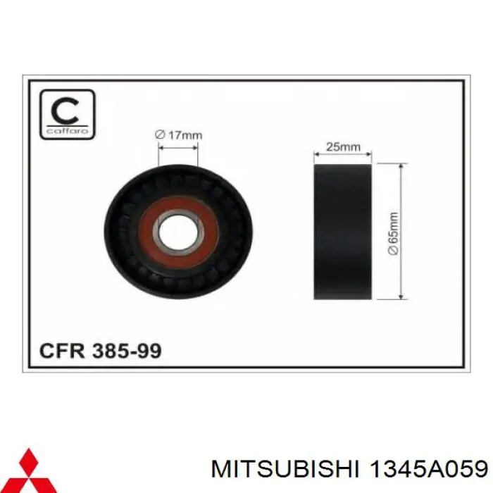 1345A059 Mitsubishi tensor de correa, correa poli v