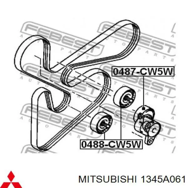 Comprar 1345A061 Mitsubishi Tensor de correa poli V 