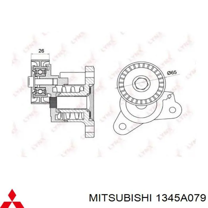 Tensor de correa poli V 1345A079 Mitsubishi