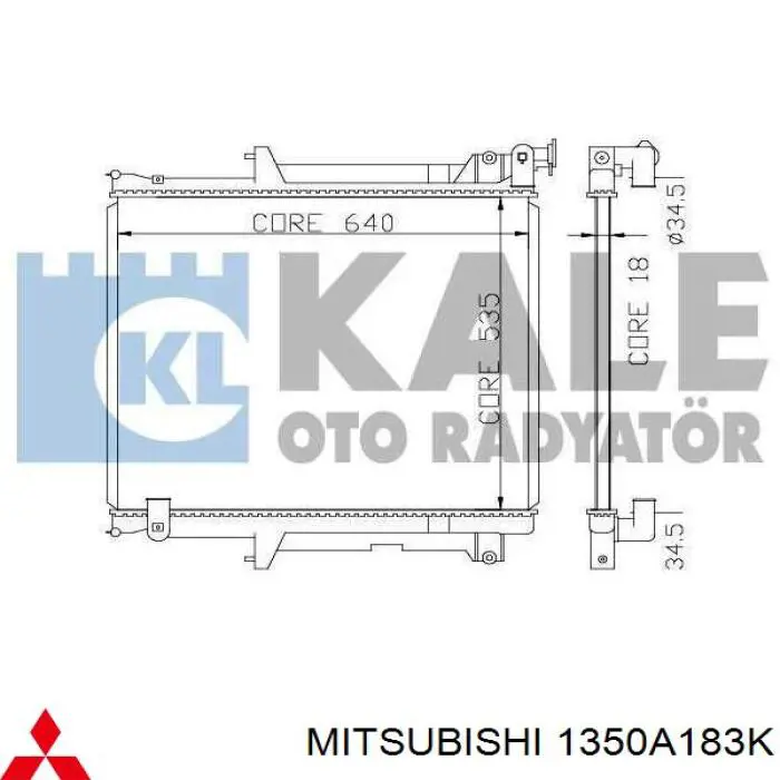 Água radiador Mitsubishi 1350A351 precio, desde 119,29 EUR