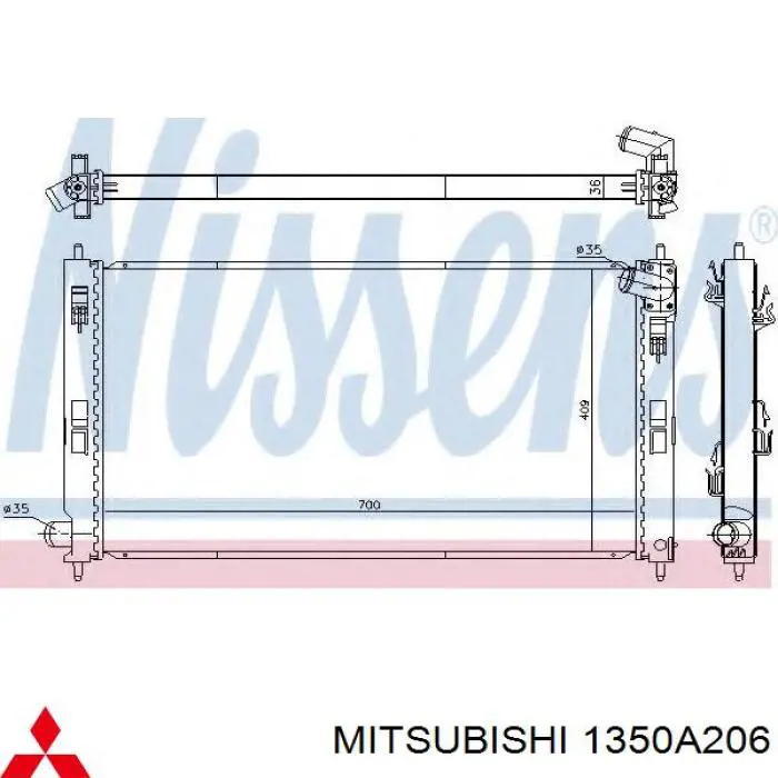 1350A206 Mitsubishi radiador