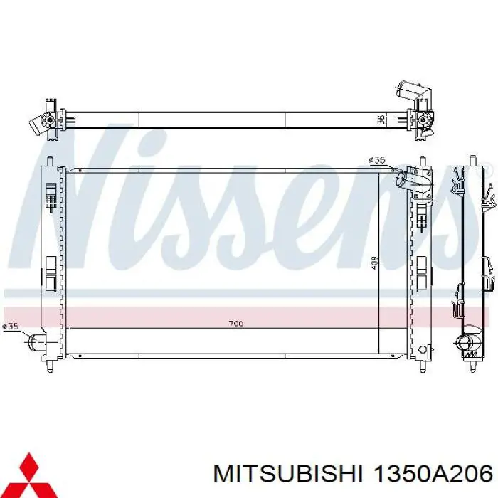 Comprar 1350A206 Mitsubishi Radiador de auto