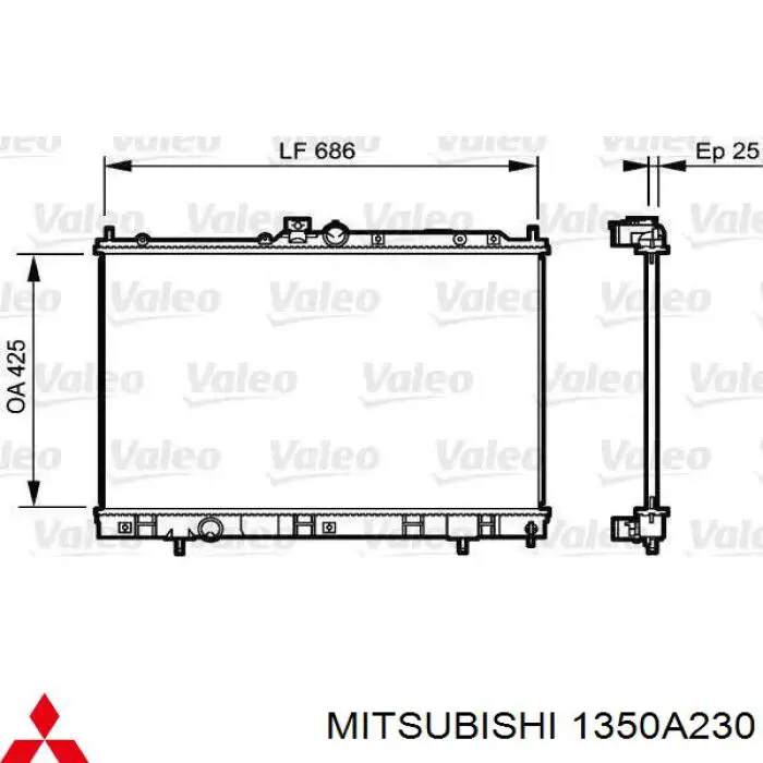 1350A230 Mitsubishi radiador