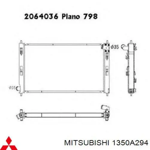1350A294 Mitsubishi radiador