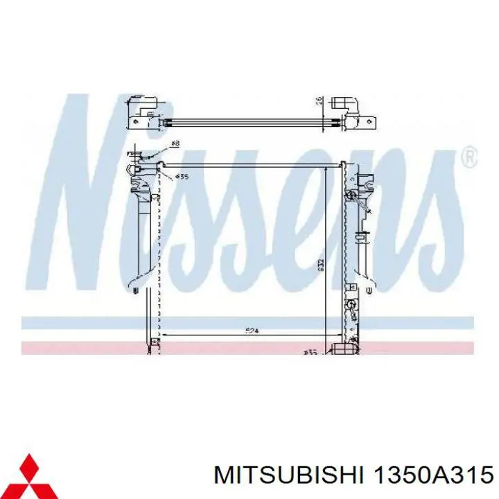 1350A315 Mitsubishi radiador