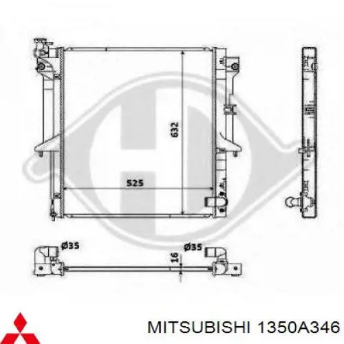 1350A346 Mitsubishi radiador