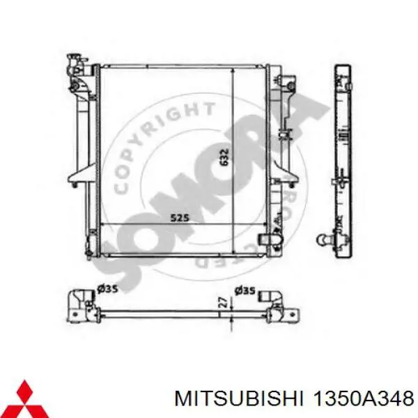 Comprar 1350A348 Mitsubishi Radiador de auto