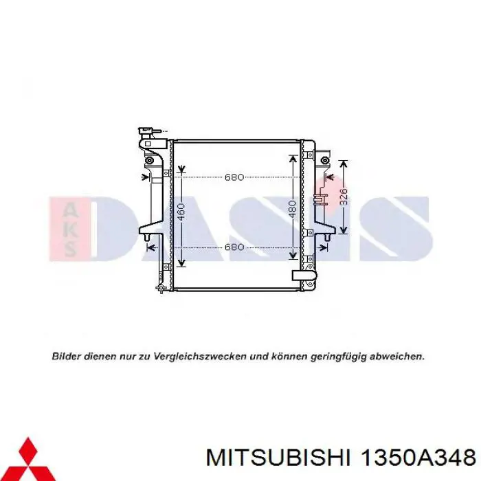 1350A348 Mitsubishi radiador