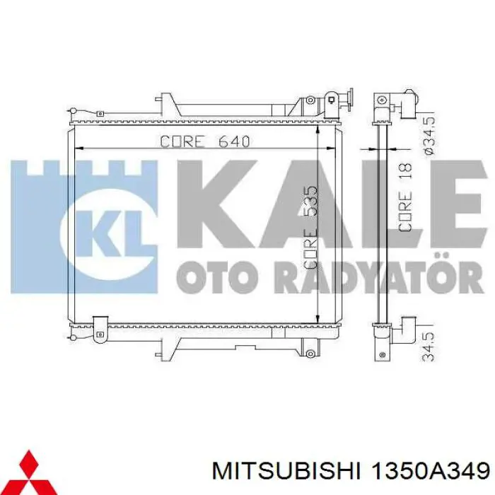 Comprar 1350A349 Mitsubishi Radiador de auto