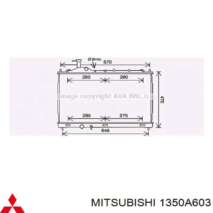 Comprar 1350A603 Mitsubishi Radiador de auto