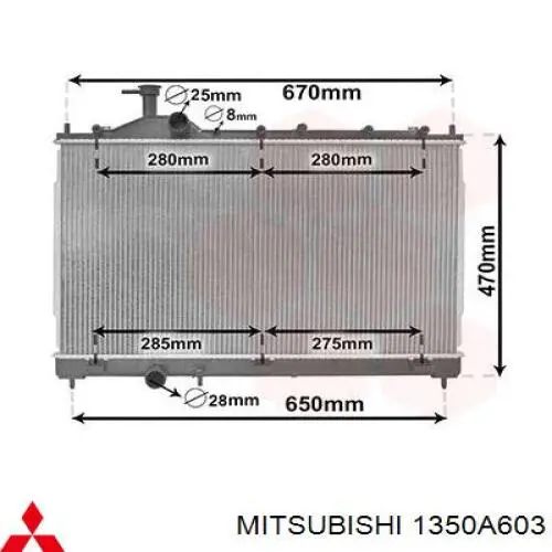 Água radiador Mitsubishi 1350A603 precio, desde 208,73 EUR
