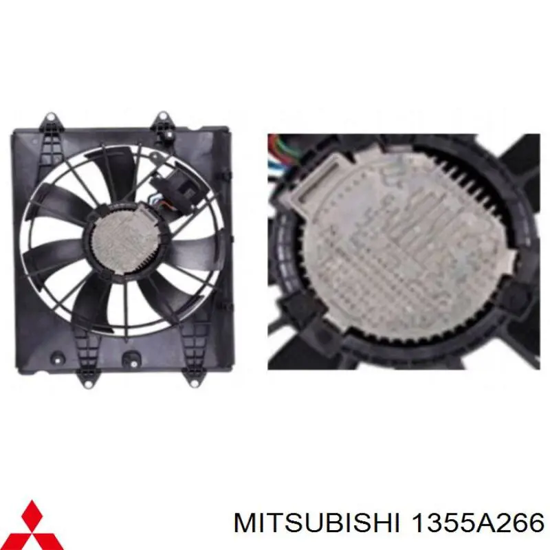 1355A266 Mitsubishi difusor de radiador, ventilador de refrigeración, condensador del aire acondicionado, completo con motor y rodete