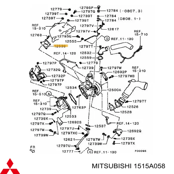 1515A058 Mitsubishi junta de turbina de gas admision, kit de montaje