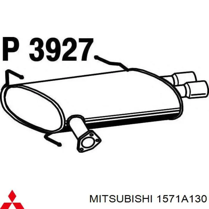 Silenciador trasero Mitsubishi 1571A130 precio, desde 155,09 EUR