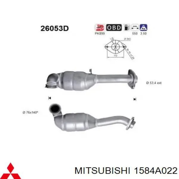 Catalizador Mitsubishi Grandis monovolumen (NAW) (2004 - 2010) precio, desde 1224,65 EUR