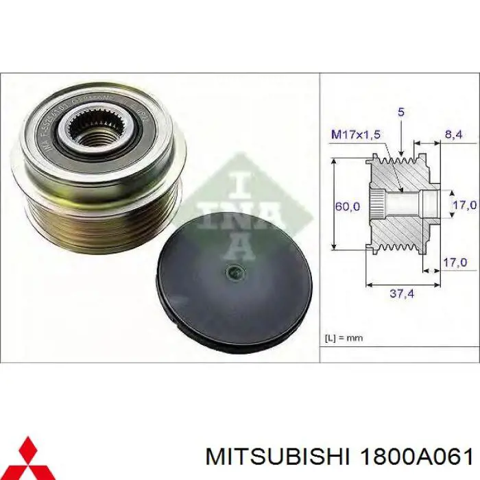 Comprar 1800A061 Mitsubishi Rueda libre del alternador