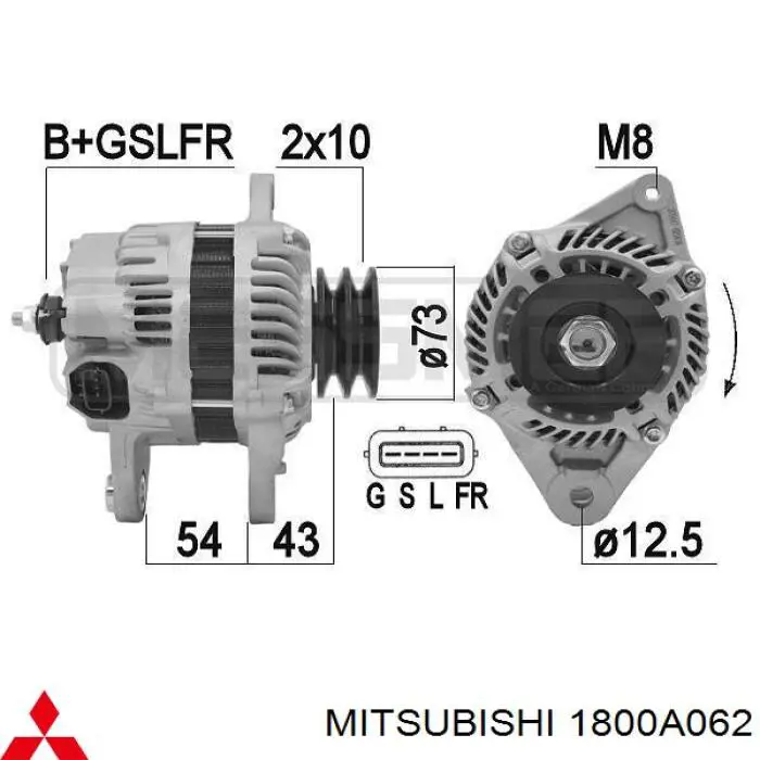 1800A062 Mitsubishi alternador