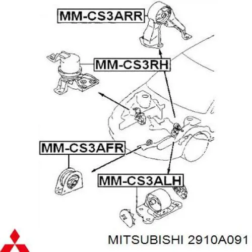 2910A091 Mitsubishi soporte motor izquierdo