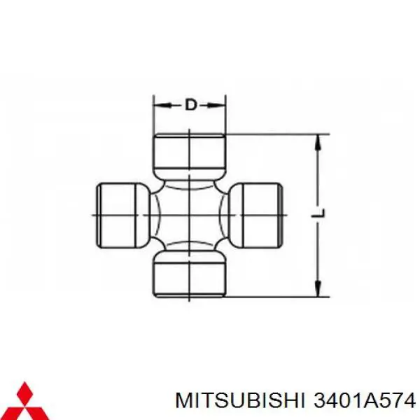 3401A574 Mitsubishi cruceta de árbol de cardán trasero