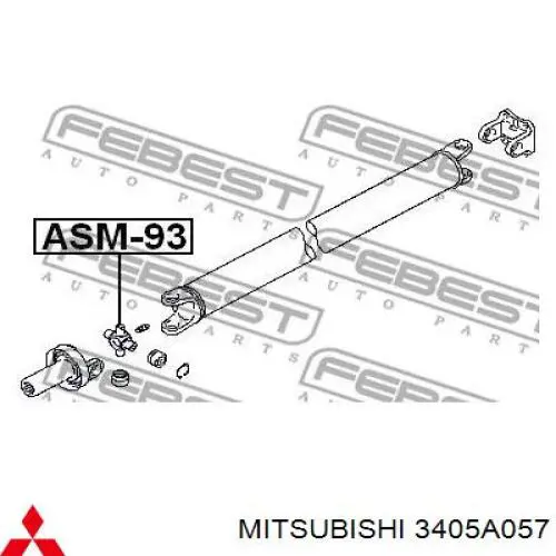 Cruceta del eje cardán trasero Mitsubishi 3405A057 precio, desde 17,41 EUR