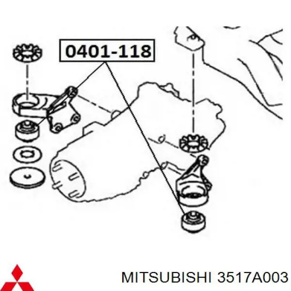 Buje de la traviesa de montaje del diferencial delantero delantero Mitsubishi 3517A003 precio, desde 8,51 EUR