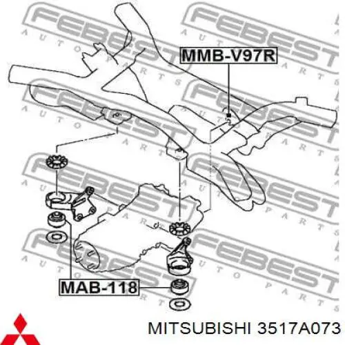 Soporte, diferencial eje trasero, izquierdo para Mitsubishi Eclipse (GK)