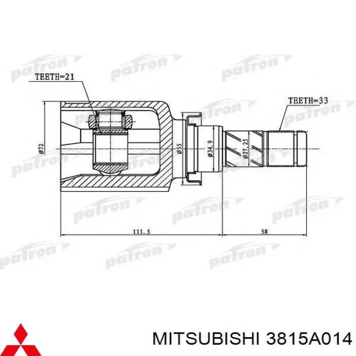 3815A014 Mitsubishi junta homocinética interior delantera