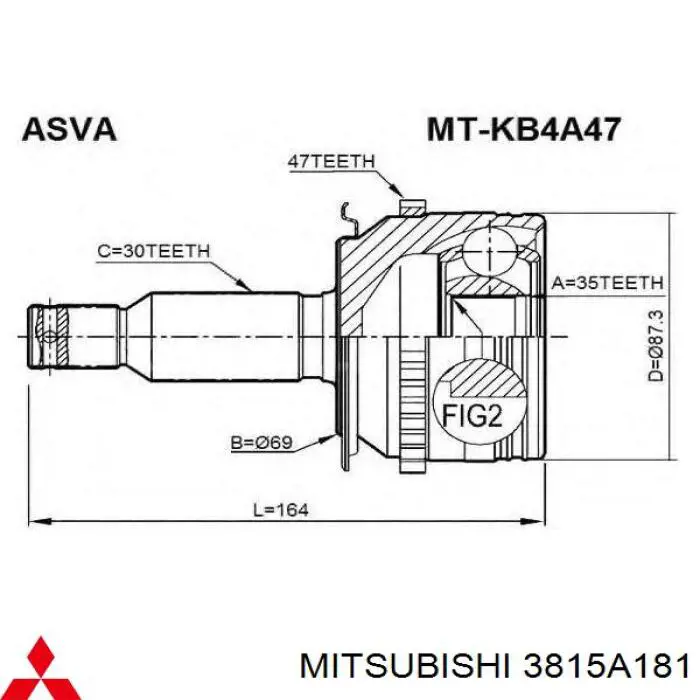 Comprar 3815A181 Mitsubishi Junta homocinetica