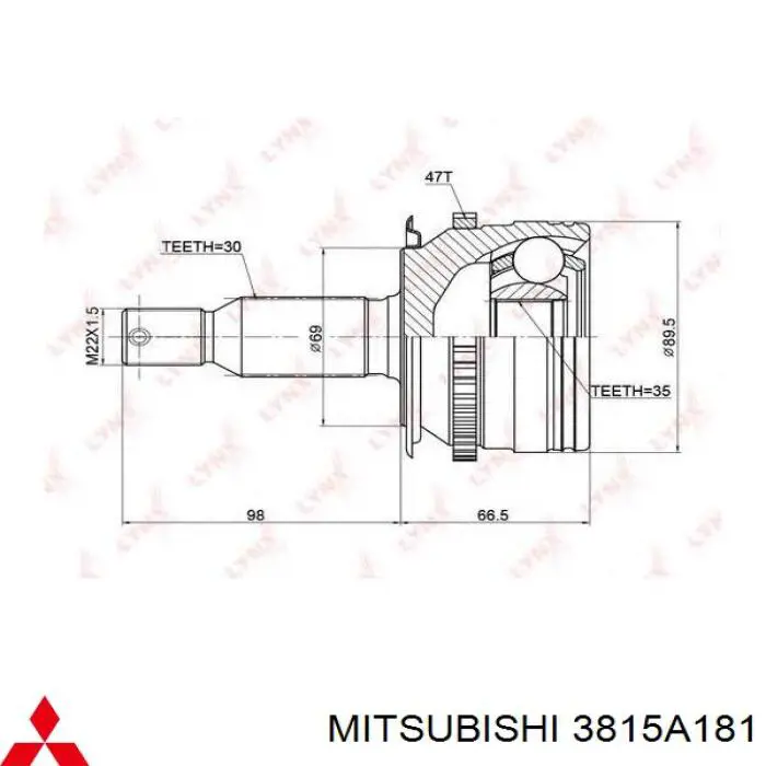 Junta homocinética exterior delantera Mitsubishi 3815A181 precio, desde 45,81 EUR