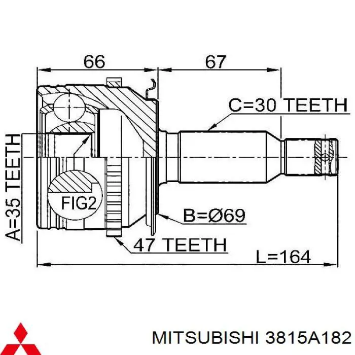 Semieje delantero derecho Mitsubishi 3815A182 precio, desde 44,41 EUR