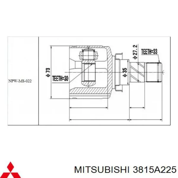 3815A225 Mitsubishi junta homocinética interior delantera