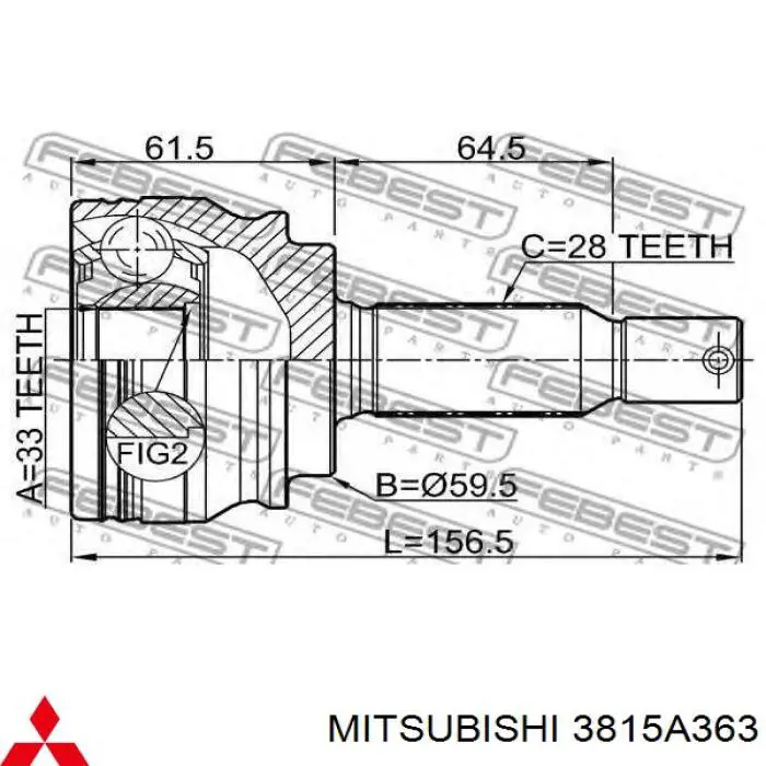 Árbol de transmisión delantero izquierdo para Mitsubishi Outlander (GF, GG)