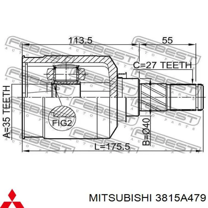 Comprar 3815A479 Mitsubishi Semieje delantero izquierdo