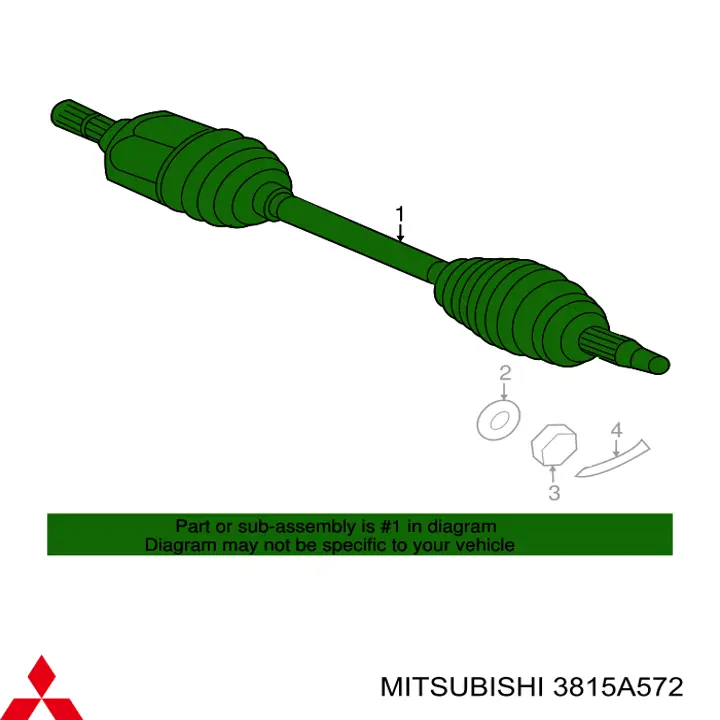 3815A572 Mitsubishi árbol de transmisión delantero derecho